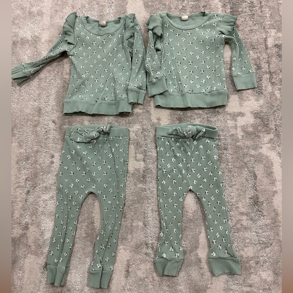 Shein green floral ruffle matching set - Picture 2 of 4
